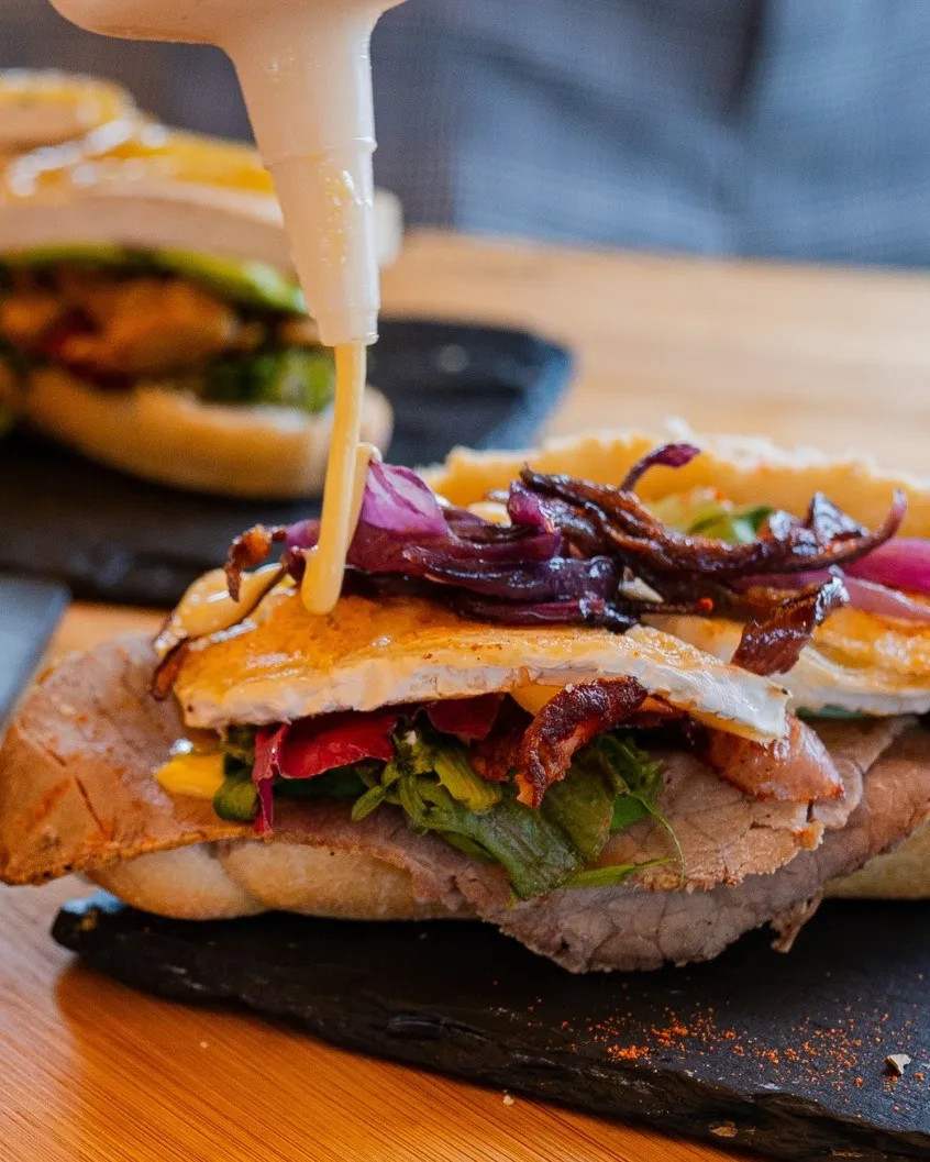 Serrano ham baguette with tomato spread