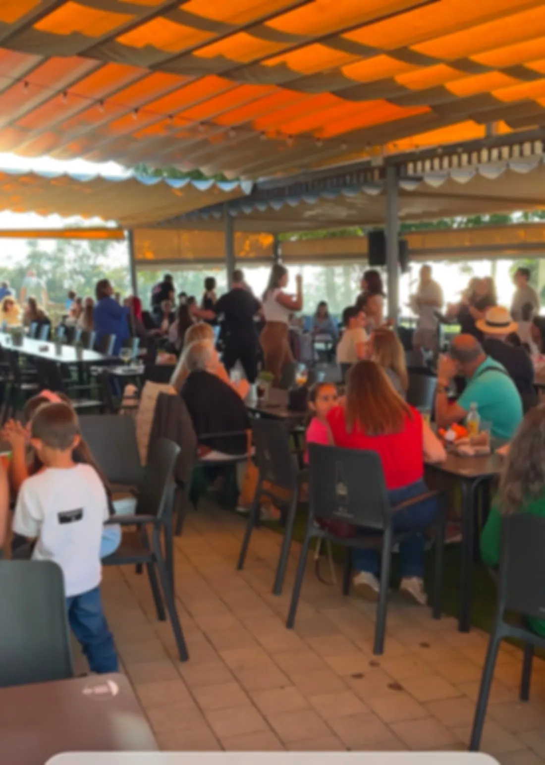 The terrace packed on an afternoon of live music
